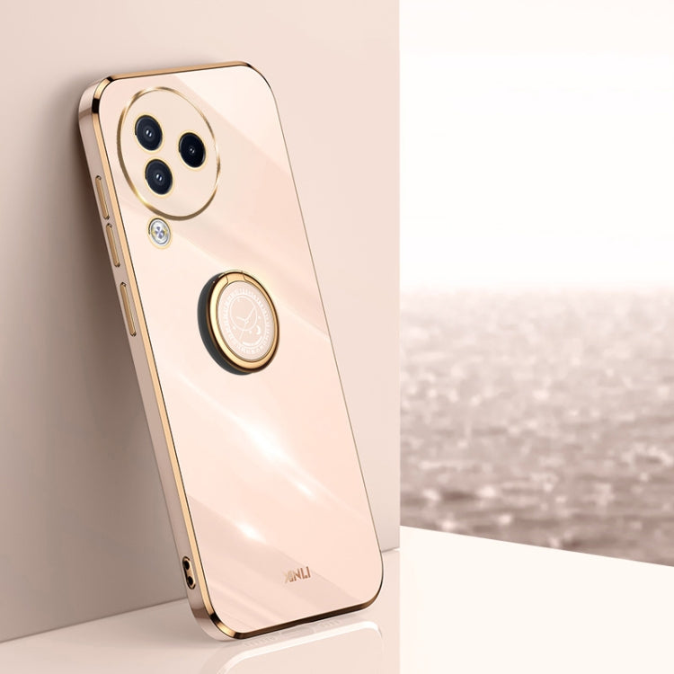 XINLI Straight Edge 6D Electroplate TPU Phone Case with Ring Holder, For Xiaomi Civi 3 5G, For Xiaomi Poco C55 4G, For Xiaomi Redmi Note 12 5G Global