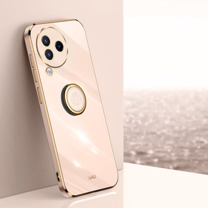XINLI Straight Edge 6D Electroplate TPU Phone Case with Ring Holder, For Xiaomi Civi 3 5G, For Xiaomi Poco C55 4G, For Xiaomi Redmi Note 12 5G Global