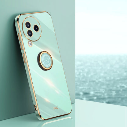 XINLI Straight Edge 6D Electroplate TPU Phone Case with Ring Holder, For Xiaomi Civi 3 5G, For Xiaomi Poco C55 4G, For Xiaomi Redmi Note 12 5G Global