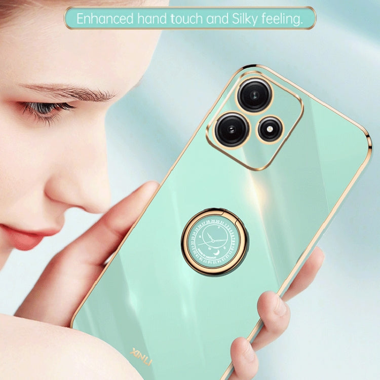 XINLI Straight Edge 6D Electroplate TPU Phone Case with Ring Holder, For Xiaomi Redmi Note 12R, For Xiaomi Redmi K70, For Xiaomi Redmi 12 4G