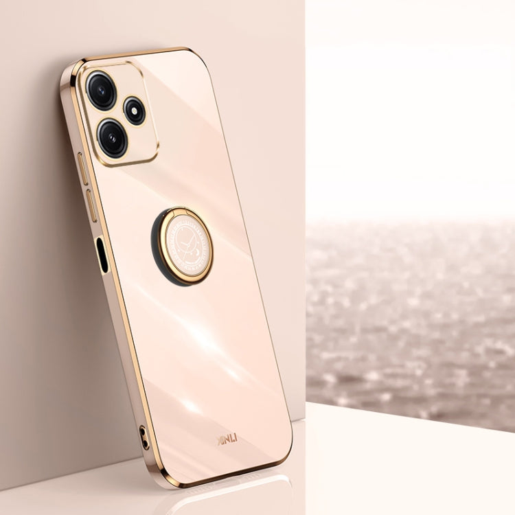 XINLI Straight Edge 6D Electroplate TPU Phone Case with Ring Holder, For Xiaomi Redmi Note 12R, For Xiaomi Redmi K70, For Xiaomi Redmi 12 4G