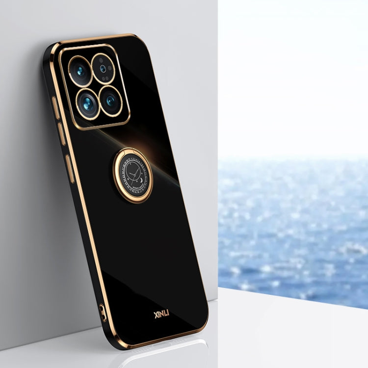 XINLI Straight Edge 6D Electroplate TPU Phone Case with Ring Holder, For Xiaomi 14, For Xiaomi Redmi Note 13 5G, For Xiaomi Redmi 13C 4G