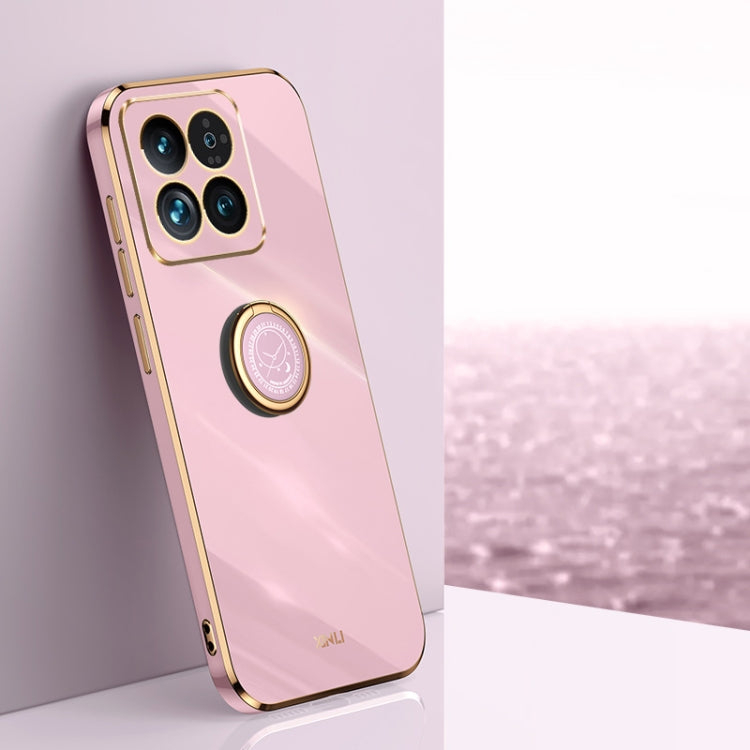 XINLI Straight Edge 6D Electroplate TPU Phone Case with Ring Holder, For Xiaomi 14, For Xiaomi Redmi Note 13 5G, For Xiaomi Redmi 13C 4G
