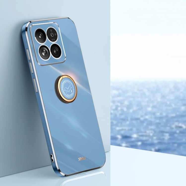 XINLI Straight Edge 6D Electroplate TPU Phone Case with Ring Holder, For Xiaomi 14, For Xiaomi Redmi Note 13 5G, For Xiaomi Redmi 13C 4G