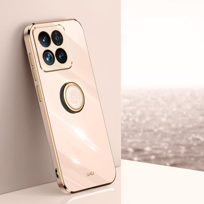 XINLI Straight Edge 6D Electroplate TPU Phone Case with Ring Holder, For Xiaomi 14, For Xiaomi Redmi Note 13 5G, For Xiaomi Redmi 13C 4G