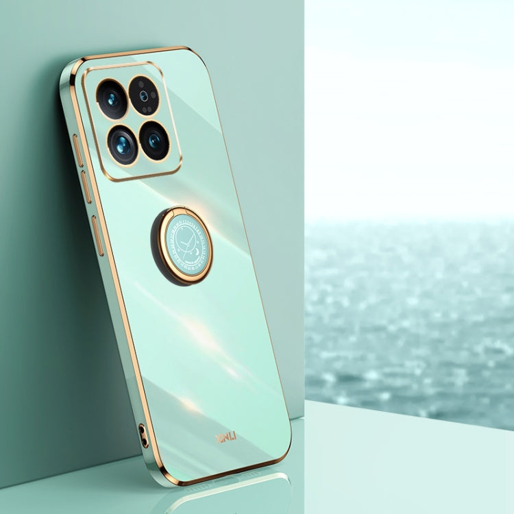 XINLI Straight Edge 6D Electroplate TPU Phone Case with Ring Holder, For Xiaomi 14, For Xiaomi Redmi Note 13 5G, For Xiaomi Redmi 13C 4G