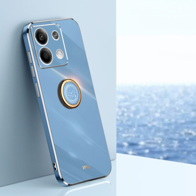 XINLI Straight Edge 6D Electroplate TPU Phone Case with Ring Holder, For Redmi 14C 4G, For Xiaomi Redmi Note 13 Pro 4G, For Xiaomi Redmi Note 13 4G