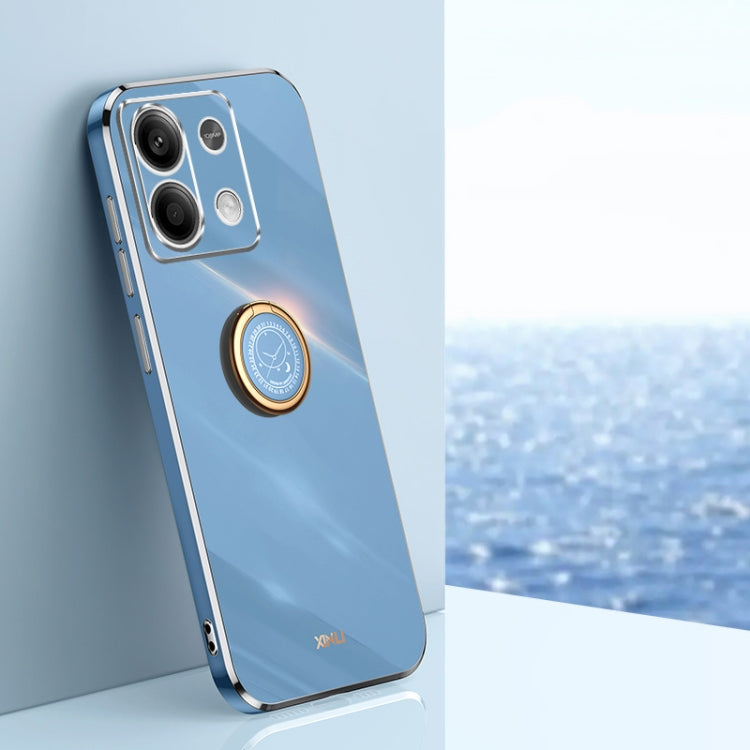 XINLI Straight Edge 6D Electroplate TPU Phone Case with Ring Holder, For Redmi 14C 4G, For Xiaomi Redmi Note 13 Pro 4G, For Xiaomi Redmi Note 13 4G