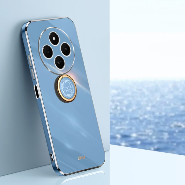 XINLI Straight Edge 6D Electroplate TPU Phone Case with Ring Holder, For Redmi 14C 4G, For Xiaomi Redmi Note 13 Pro 4G, For Xiaomi Redmi Note 13 4G
