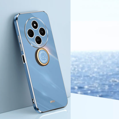 XINLI Straight Edge 6D Electroplate TPU Phone Case with Ring Holder, For Redmi 14C 4G, For Xiaomi Redmi Note 13 Pro 4G, For Xiaomi Redmi Note 13 4G