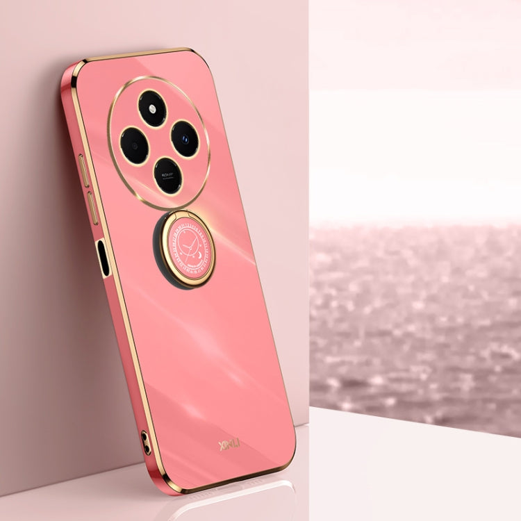 XINLI Straight Edge 6D Electroplate TPU Phone Case with Ring Holder, For Redmi 14C 4G, For Xiaomi Redmi Note 13 Pro 4G, For Xiaomi Redmi Note 13 4G