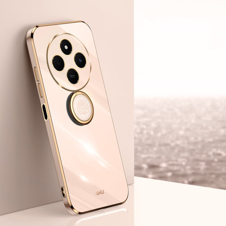 XINLI Straight Edge 6D Electroplate TPU Phone Case with Ring Holder, For Redmi 14C 4G, For Xiaomi Redmi Note 13 Pro 4G, For Xiaomi Redmi Note 13 4G
