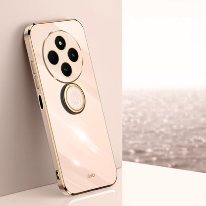XINLI Straight Edge 6D Electroplate TPU Phone Case with Ring Holder, For Redmi 14C 4G, For Xiaomi Redmi Note 13 Pro 4G, For Xiaomi Redmi Note 13 4G