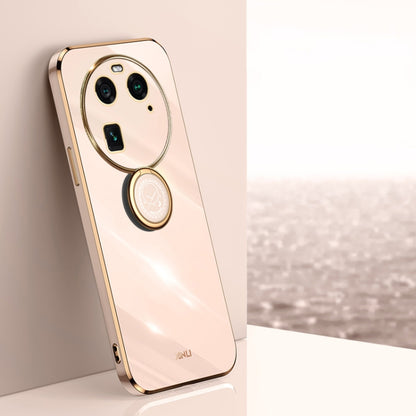 XINLI Straight Edge 6D Electroplate TPU Phone Case with Ring Holder, For OPPO A2 5G, For OPPO Find X6, For OPPO A2X