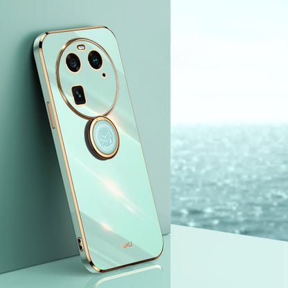 XINLI Straight Edge 6D Electroplate TPU Phone Case with Ring Holder, For OPPO A2 5G, For OPPO Find X6, For OPPO A2X