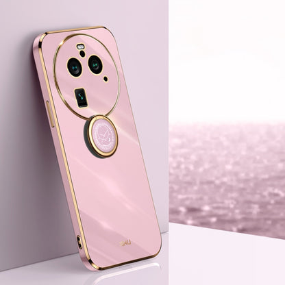 XINLI Straight Edge 6D Electroplate TPU Phone Case with Ring Holder, For OPPO Find X6 Pro, For OPPO Reno8 T 4G
