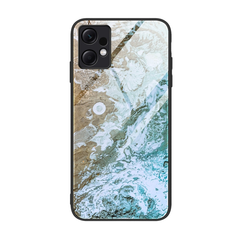 Marble Pattern Glass Protective Phone Case, For Xiaomi Redmi Note 12 4G Global, For Xiaomi Redmi Note 12 Turbo