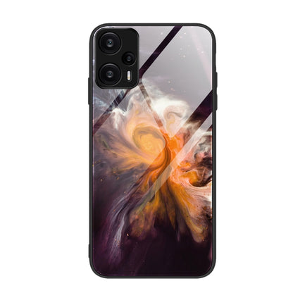 Marble Pattern Glass Protective Phone Case, For Xiaomi Redmi Note 12 4G Global, For Xiaomi Redmi Note 12 Turbo