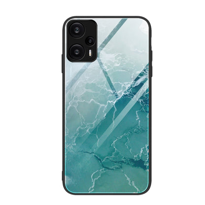Marble Pattern Glass Protective Phone Case, For Xiaomi Redmi Note 12 4G Global, For Xiaomi Redmi Note 12 Turbo