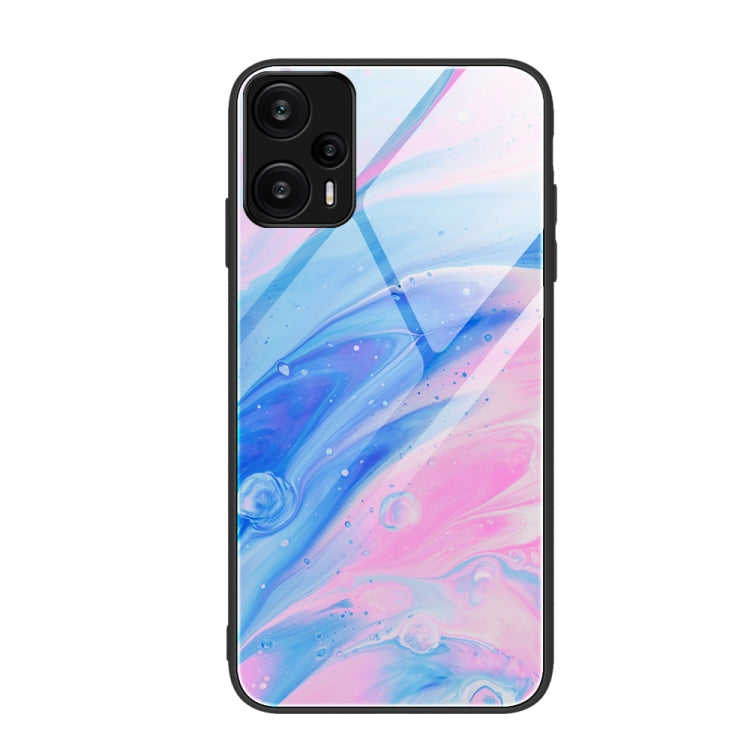 Marble Pattern Glass Protective Phone Case, For Xiaomi Redmi Note 12 4G Global, For Xiaomi Redmi Note 12 Turbo