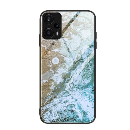 Marble Pattern Glass Protective Phone Case, For Xiaomi Redmi Note 12 4G Global, For Xiaomi Redmi Note 12 Turbo