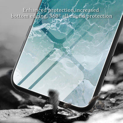 Marble Pattern Glass Protective Phone Case, For Xiaomi Redmi Note 12 4G Global, For Xiaomi Redmi Note 12 Turbo