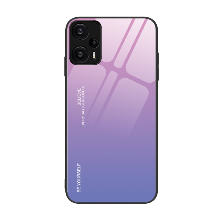 Gradient Color Glass Phone Case, For Xiaomi Redmi Note 12 Turbo