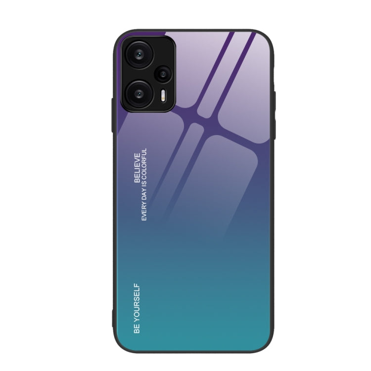 Gradient Color Glass Phone Case, For Xiaomi Redmi Note 12 Turbo