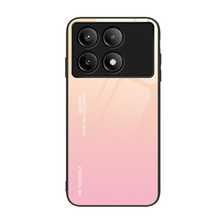 Gradient Color Glass Phone Case, For Xiaomi Poco F6, For Xiaomi Poco F6 Pro, For Xiaomi Redmi Note 12 4G Global