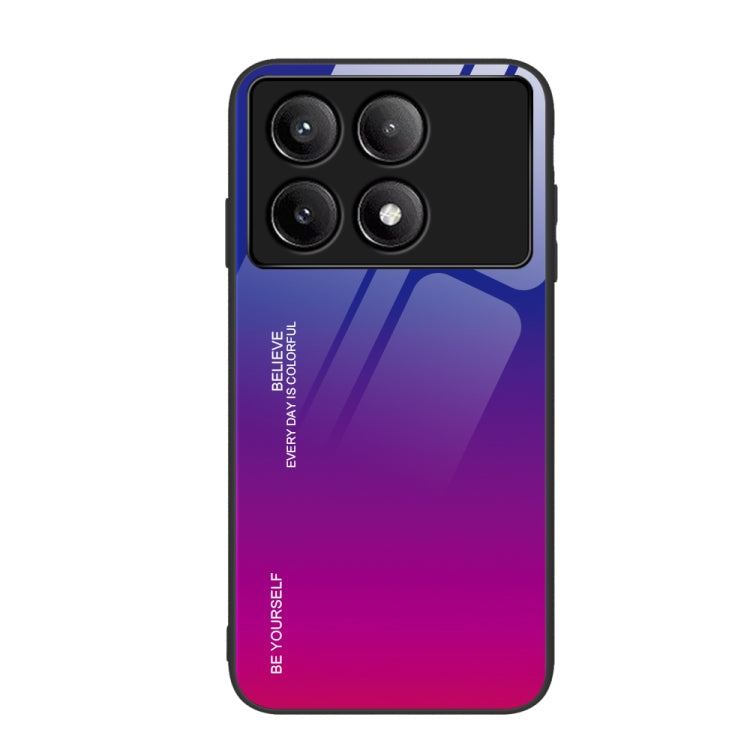 Gradient Color Glass Phone Case, For Xiaomi Poco F6, For Xiaomi Poco F6 Pro, For Xiaomi Redmi Note 12 4G Global