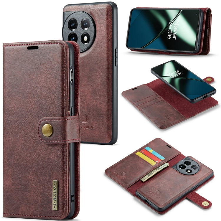 DG.MING Crazy Horse Texture Detachable Magnetic Leather Case, For OnePlus 15, For OnePlus 12, For OnePlus 11