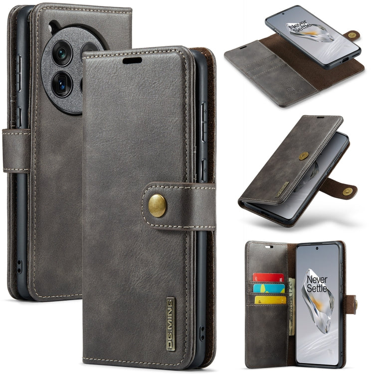 DG.MING Crazy Horse Texture Detachable Magnetic Leather Case, For OnePlus 15, For OnePlus 12, For OnePlus 11