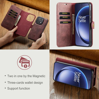 DG.MING Crazy Horse Texture Detachable Magnetic Leather Case, For OnePlus 15, For OnePlus 12, For OnePlus 11
