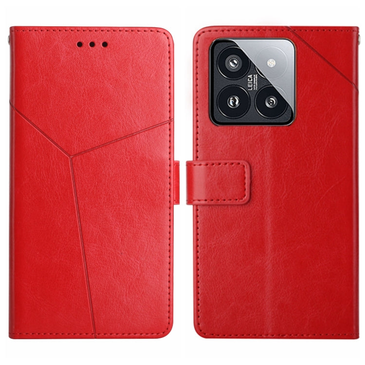 Y-shaped Pattern Flip Leather Phone Case, For Xiaomi 14 Ultra, For Xiaomi 14 Pro, For Xiaomi 14, For Xiaomi Redmi 13C 4G