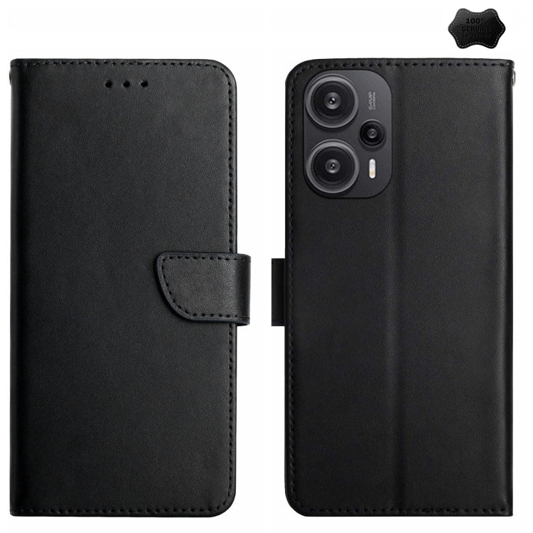 Genuine Leather Fingerprint-proof Flip Phone Case, For Xiaomi Poco F5, For Xiaomi Poco F5 Pro, For Xiaomi Redmi Note 12S