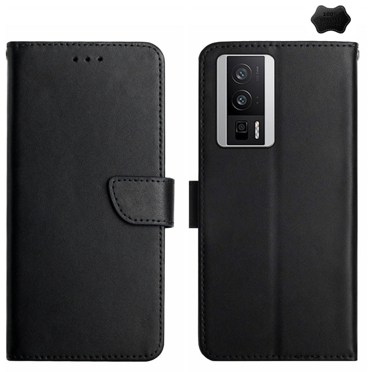 Genuine Leather Fingerprint-proof Flip Phone Case, For Xiaomi Poco F5, For Xiaomi Poco F5 Pro, For Xiaomi Redmi Note 12S