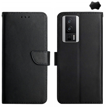 Genuine Leather Fingerprint-proof Flip Phone Case, For Xiaomi Poco F5, For Xiaomi Poco F5 Pro, For Xiaomi Redmi Note 12S