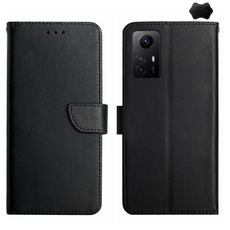 Genuine Leather Fingerprint-proof Flip Phone Case, For Xiaomi Poco F5, For Xiaomi Poco F5 Pro, For Xiaomi Redmi Note 12S