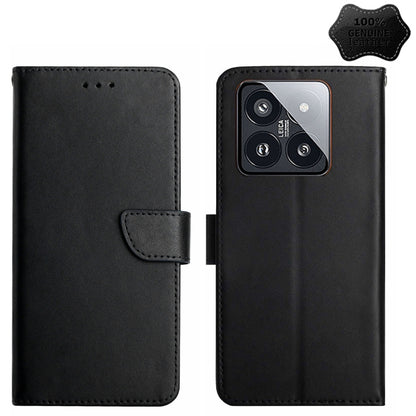 Genuine Leather Fingerprint-proof Flip Phone Case, For Redmi Note 13 Pro 4G / POCO M6 Pro 4G, For Redmi 13 4G Global / 5G Global, For Xiaomi Redmi A3, For Xiaomi Redmi Note 13 Global, For Xiaomi Redmi 13C 5G, For Xiaomi 14 Ultra, For Xiaomi 14 Pro     ...
