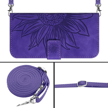 Skin Feel Sun Flower Embossed Flip Leather Phone Case with Lanyard, For Xiaomi Redmi 12 4G Global, For Xiaomi Poco F5