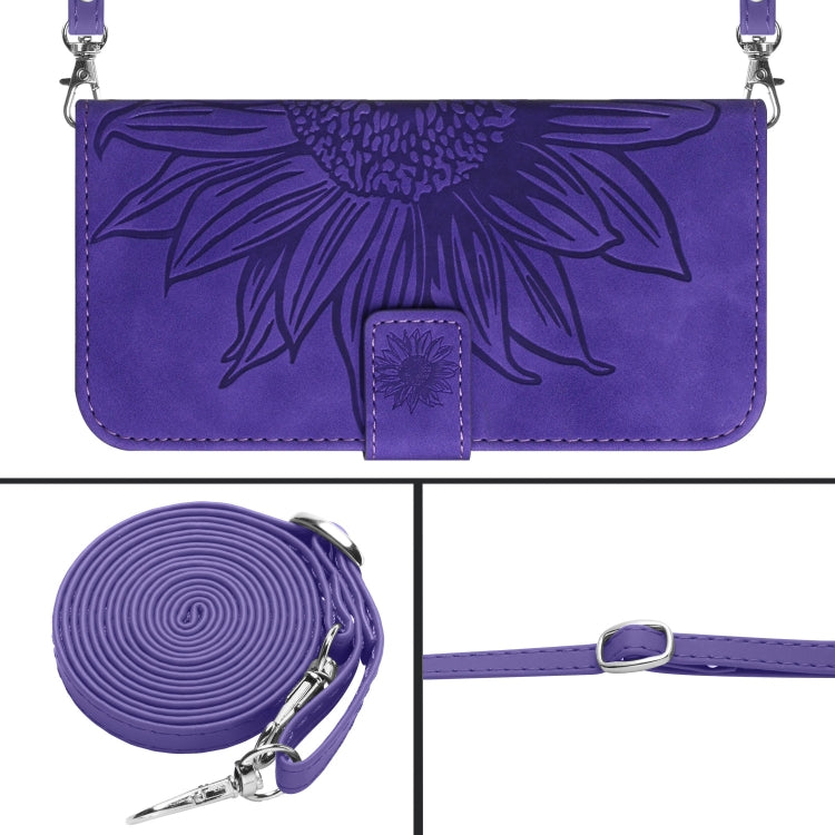 Skin Feel Sun Flower Embossed Flip Leather Phone Case with Lanyard, For Xiaomi Redmi 12 5G, For Xiaomi 13T / 13T Pro