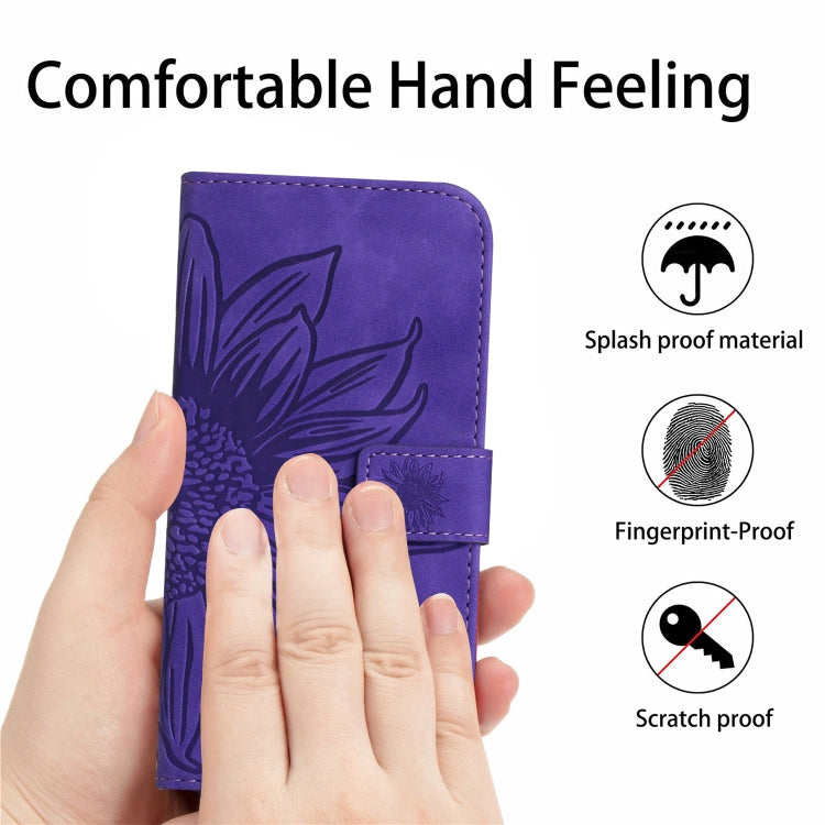 Skin Feel Sun Flower Embossed Flip Leather Phone Case with Lanyard, For Xiaomi Redmi Note 13 4G Global, For Xiaomi Redmi 13C 5G