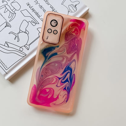 Oil Painting Electroplating TPU Phone Case, For vivo X60, For vivo X60 Pro, For vivo X70, For vivo X70 Pro