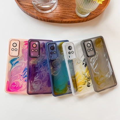 Oil Painting Electroplating TPU Phone Case, For vivo X60, For vivo X60 Pro, For vivo X70, For vivo X70 Pro