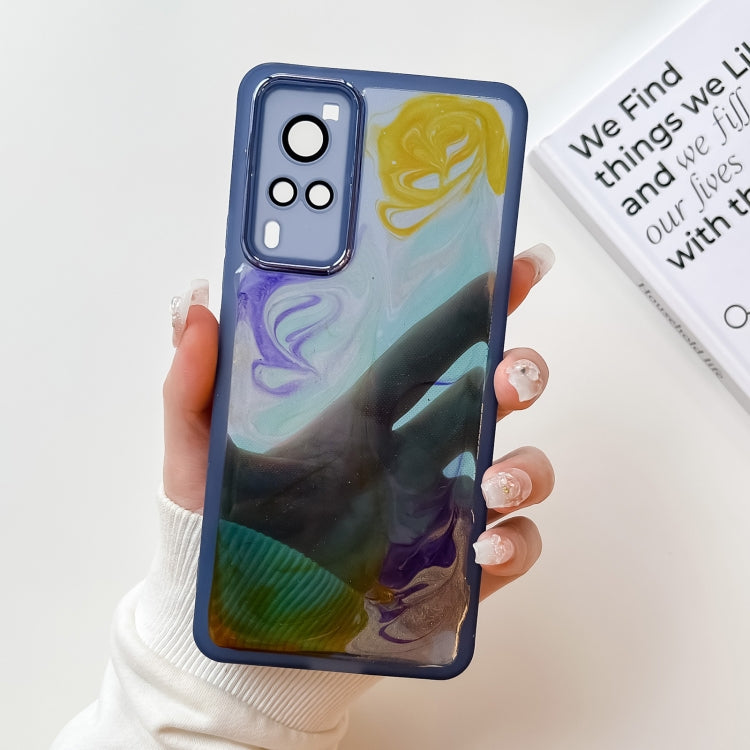 Oil Painting Electroplating TPU Phone Case, For vivo X60, For vivo X60 Pro, For vivo X70, For vivo X70 Pro