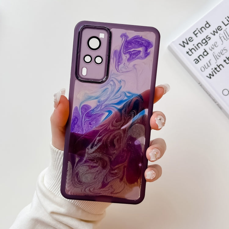 Oil Painting Electroplating TPU Phone Case, For vivo X60, For vivo X60 Pro, For vivo X70, For vivo X70 Pro