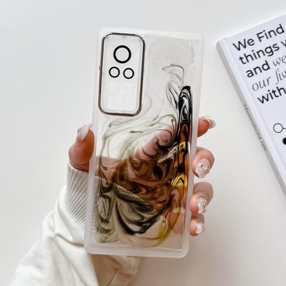 Oil Painting Electroplating TPU Phone Case, For vivo X60, For vivo X60 Pro, For vivo X70, For vivo X70 Pro