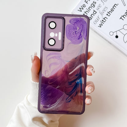 Oil Painting Electroplating TPU Phone Case, For vivo X60, For vivo X60 Pro, For vivo X70, For vivo X70 Pro