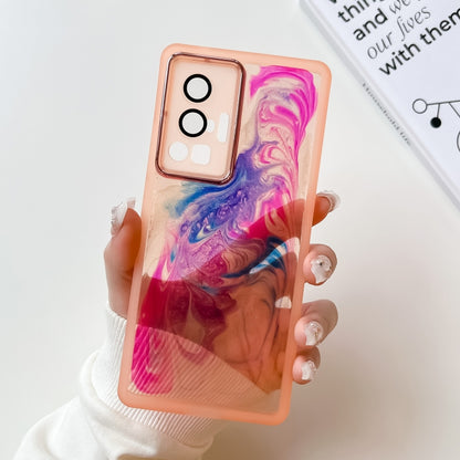 Oil Painting Electroplating TPU Phone Case, For vivo X60, For vivo X60 Pro, For vivo X70, For vivo X70 Pro