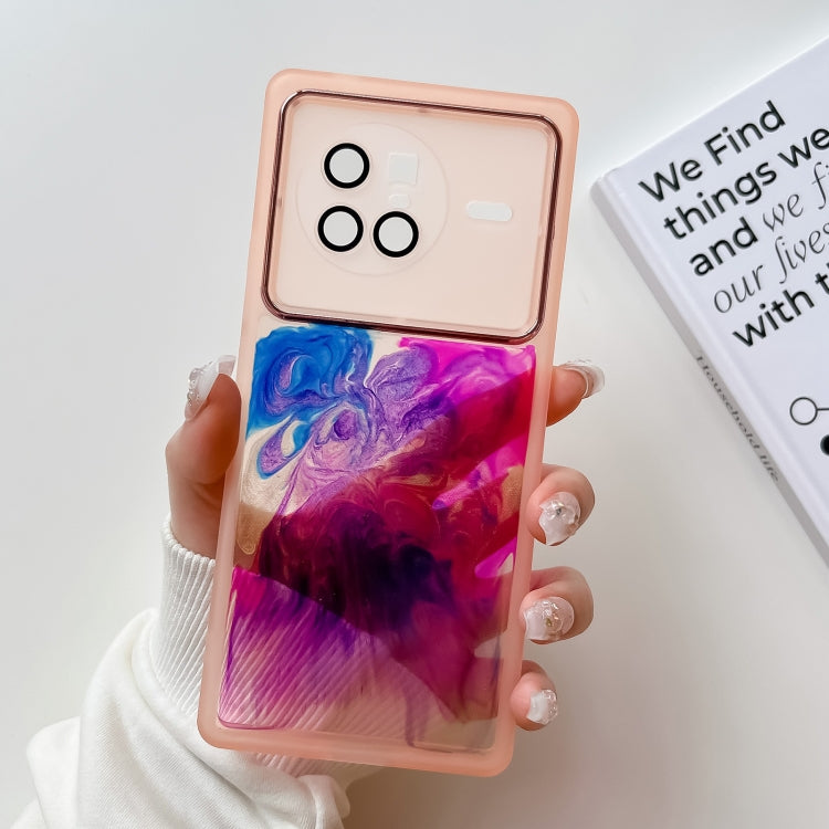 Oil Painting Electroplating TPU Phone Case, For vivo X80, For vivo X90, For vivo X90 Pro, For vivo X90 Pro+
